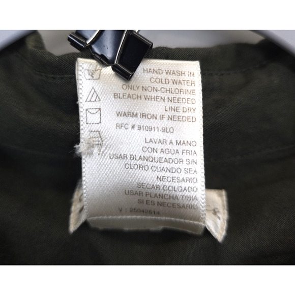 Bobbie Brooks Button Shirt Embroidered Floral Women XL Olive Western Cottagecore - Picture 10 of 14